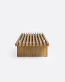 Mesa de centro SURAT de madera de teca reciclada 180 x 60 x 32 cm en color natural