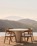 Mesa de comedor de exterior CLAUDE de microcemento Ø 125 cm x 75 cm de altura