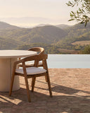 Mesa de comedor de exterior CLAUDE de microcemento Ø 125 cm x 75 cm de altura