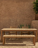 Mesa de comedor de exterior GENESIS de madera de teca 200 x 90 x 76 cm