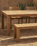 Mesa de comedor de exterior GENESIS de madera de teca 200 x 90 x 76 cm
