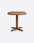 Table à manger d'extérieur RUMAH en bois de teck 80 x 80 x 75 cm coins arrondis en couleur naturelle