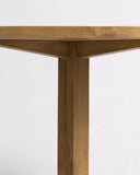 Mesa de comedor de exterior RUMAH de madera de teca 80 x 80 x 75 cm esquinas redondas en color natural