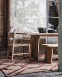 Mesa de comedor EROSI de madera de teca reciclada 220 x 90 x 76 cm en color natural