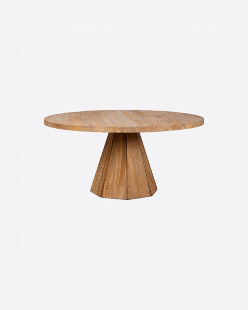 Table à manger JATI en bois de teck recyclé Ø 130 cm x 76 cm de hauteur
