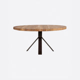 Table à manger JATI en bois de teck recyclé et fer Ø 130 cm x 76 cm de hauteur