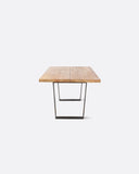 Mesa de comedor KNOT de madera de teca reciclada y hierro 230 x 100 x 76 cm