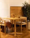 Mesa de comedor RUMAH de madera de teca 80 x 80 x 75 cm en color natural