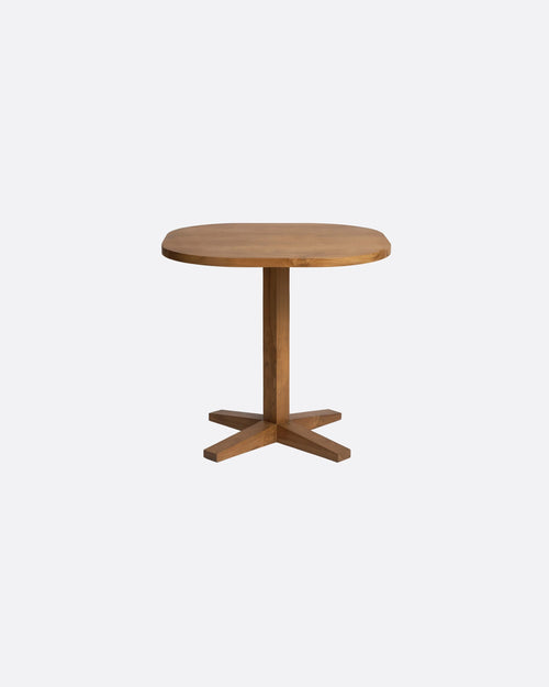 RUMAH dining table in teak wood 80 x 80 x 75 cm round corners in natural colour