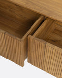 Mueble de TV BALARI de madera de teca reciclada 220 x 40 x 50 cm en color natural