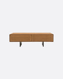 Mueble de TV CORA de madera de teca reciclada y cuerda de papel 160 x 40 x 49 cm