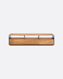 Mueble de TV GEOX de madera de teca reciclada y hierro 180 x 40 x 40 cm
