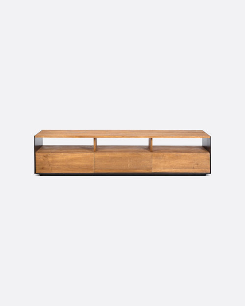 Meuble TV GEOX en bois de teck recyclé et fer 180 x 40 x 40 cm