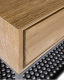 Mueble de TV ONETWO de madera de teca reciclada y hierro 200 x 40 x 40 cm