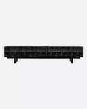 Mueble de TV RIJAL de madera teca 240 x 45 x 51 cm en color negro