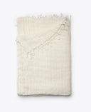 Plaid CHITKI de lino 180 x 130 cm en color blanco