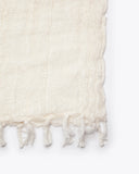 Plaid CHITKI de lino 180 x 130 cm en color blanco