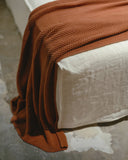 Plaid KARIKAL de algodón orgánico 170 x 130 cm en color terracota