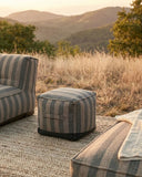 Puf de exterior CACCINI 50 x 50 x 45 cm en color natural y verde oscuro (Sahara)