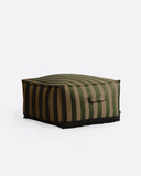 Puf de exterior CACCINI 80 x 80 x 45 cm en color natural y verde oscuro (Sahara)