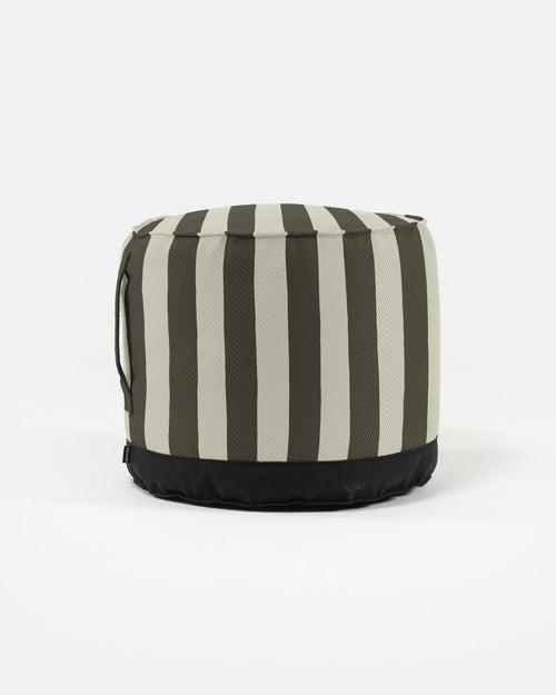 Puf de exterior CACCINI Ø 50 cm x 45 cm de altura en color natural y gris oscuro (Charcoal)