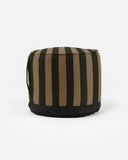 Puf de exterior CACCINI Ø 50 cm x 45 cm de altura en color natural y verde oscuro (Sahara)
