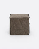 Puf MANDYA de lino y espuma 50 x 50 x 45 cm en color natural y negro