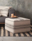 Puf ZIP con funda de lino 60 x 60 x 40 cm color natural