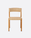 Silla CORA de madera de teca y cuerda de papel 52 x 55 x 77 cm en color natural