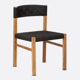 CORA chair in teak wood and paper cord 52 x 55 x 77 cm in natural and black colour