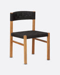 CORA chair in teak wood and paper cord 52 x 55 x 77 cm in natural and black colour