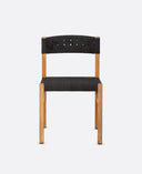 Silla CORA de madera de teca y cuerda de papel 52 x 55 x 77 cm en color natural y negro