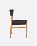 Silla CORA de madera de teca y cuerda de papel 52 x 55 x 77 cm en color natural y negro