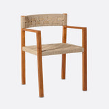 CORA outdoor armchair in teak wood and synthetic cord 52 x 56 x 77 cm in natural and black colour