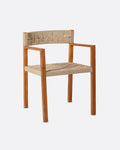 CORA outdoor armchair in teak wood and synthetic cord 52 x 56 x 77 cm in natural and black colour