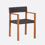 CORA outdoor armchair in teak wood and synthetic cord 52 x 56 x 77 cm in black and natural colour