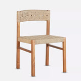 CORA outdoor chair in teak wood and synthetic cord 52 x 55 x 77 cm in natural colour