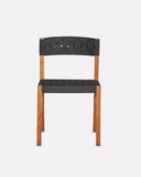 Silla de exterior CORA de madera de teca y cuerda sintética 52 x 55 x 77 cm en color natural y negro