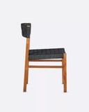 Silla de exterior CORA de madera de teca y cuerda sintética 52 x 55 x 77 cm en color natural y negro