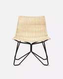 Chaise en rotin et fer