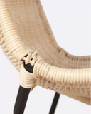 Chaise en rotin et fer