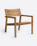 Silla lounge de exterior GENESIS apilable de madera de teca 62 x 73 x 72 cm en color natural (apilable)