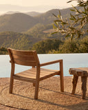 Silla lounge de exterior GENESIS apilable de madera de teca 62 x 73 x 72 cm en color natural (apilable)
