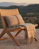 Silla lounge de exterior LAWIT de madera de teca y cuerda sintética 62 x 80 x 73 cm