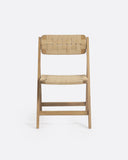 Silla plegable CORA de madera de teca y cuerda de papel 50 x 58 x 84 cm en color natural