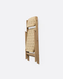 Silla plegable CORA de madera de teca y cuerda de papel 50 x 58 x 84 cm en color natural