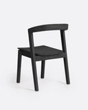 Silla sin reposabrazos ARC de madera de teca 52 x 53 x 76 cm en color negro