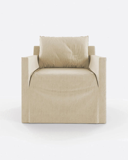 BEETHOVEN LINEAL canapé 1 places en lin 80 x 88 x 94 cm cross