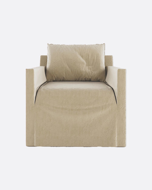 BEETHOVEN LINEAL canapé 1 places en lin 80 x 88 x 94 cm naturel