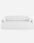 BEETHOVEN LINEAL canapé 4 places en lin 242 x 95 x 94 cm blanc